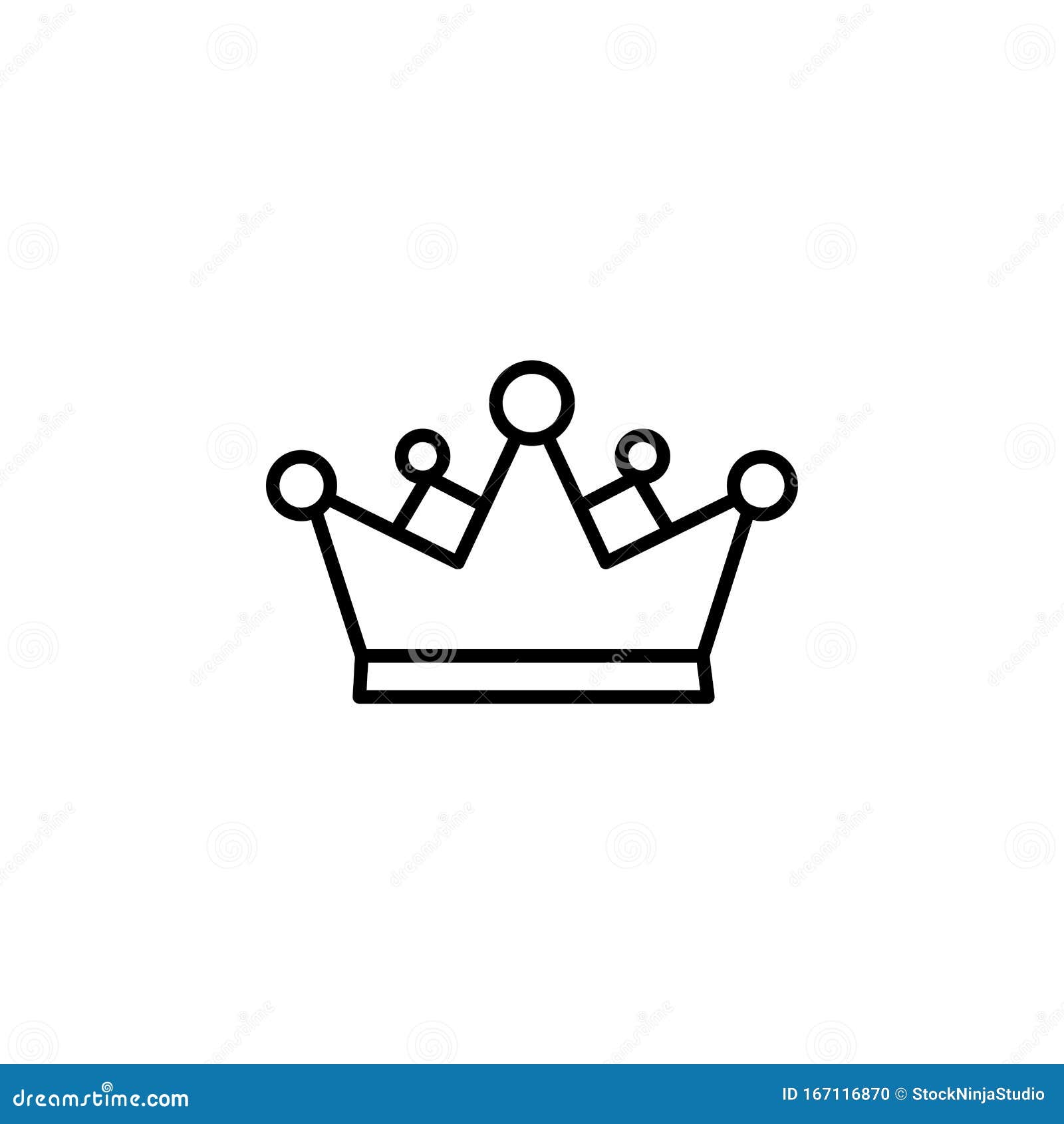 Crown Line Icon in Flat Style Vector Icon for Apps, UI, Websites. Black ...
