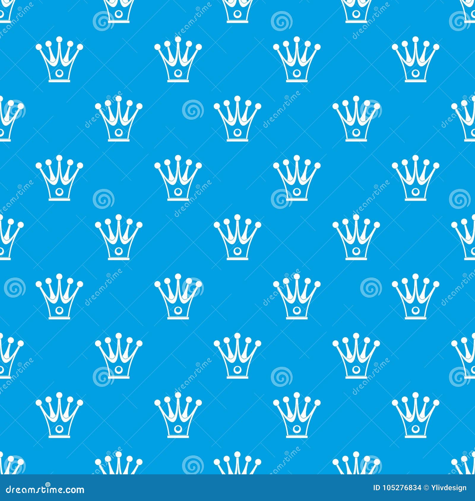 Download Crown Pattern Seamless Blue Stock Vector - Illustration of ...