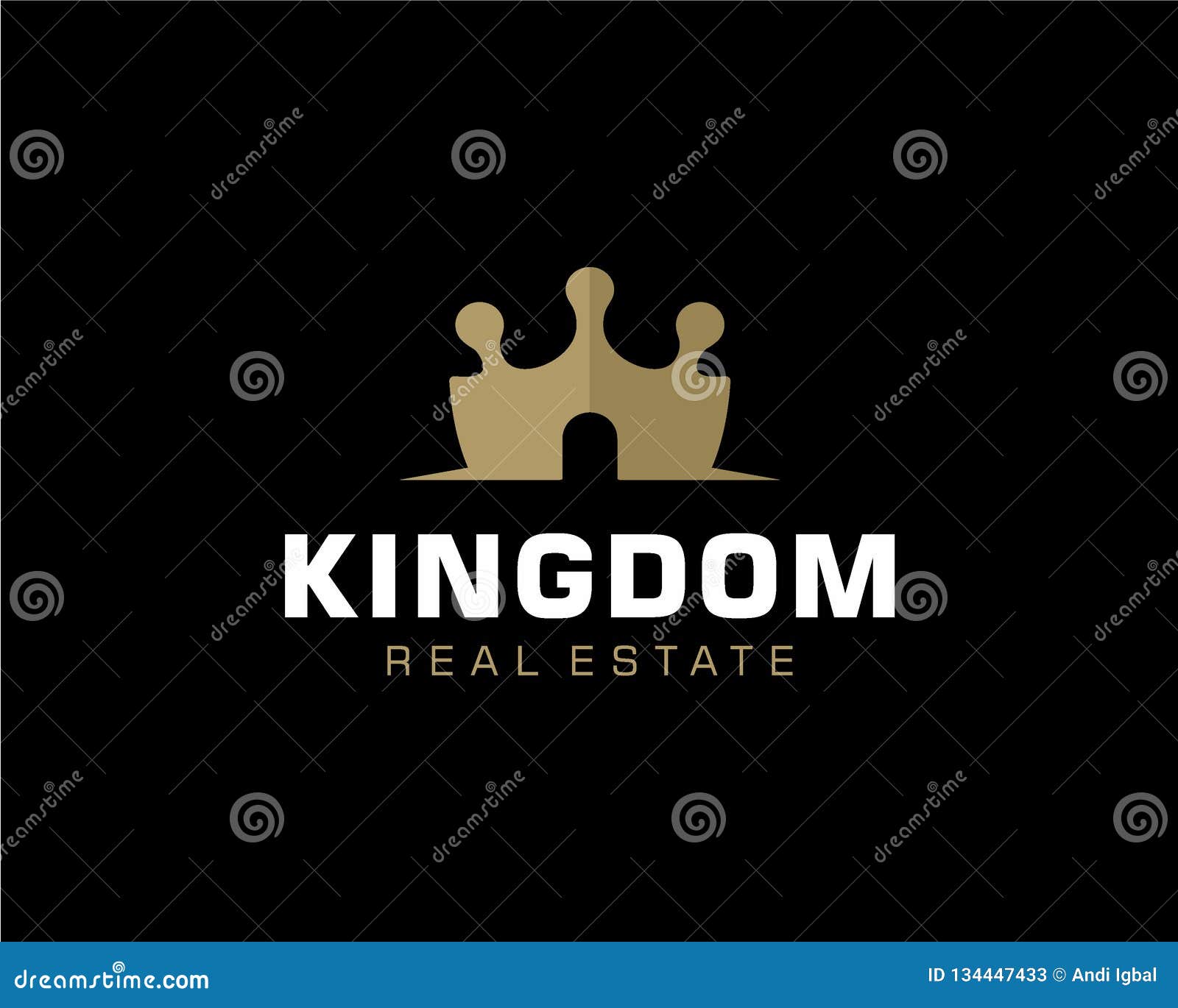 Crown and Real Estate Logo Design Concept Stock Vector Illustration