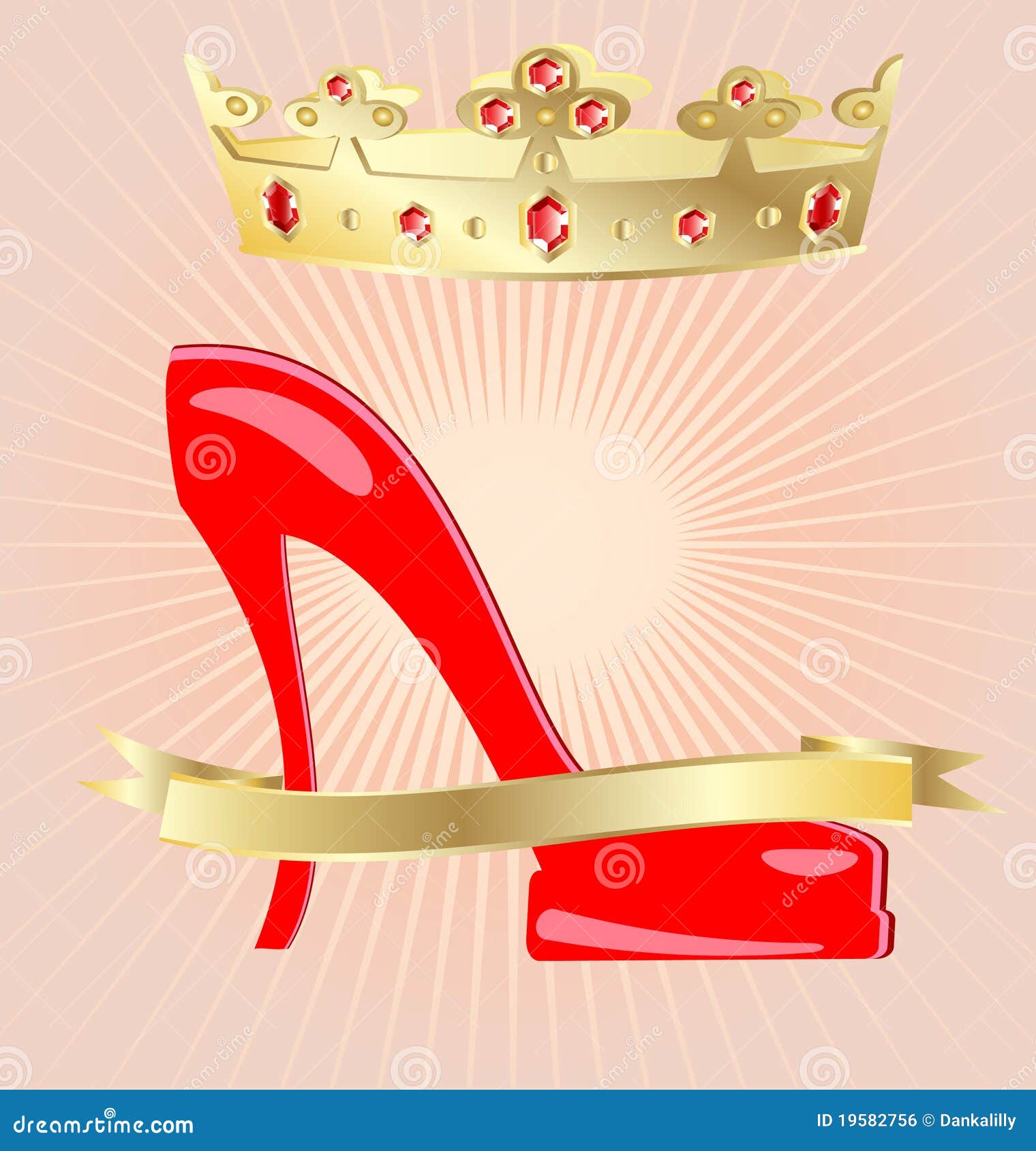Crown and shoe stock vector. Illustration of beauty, glamor 19582756