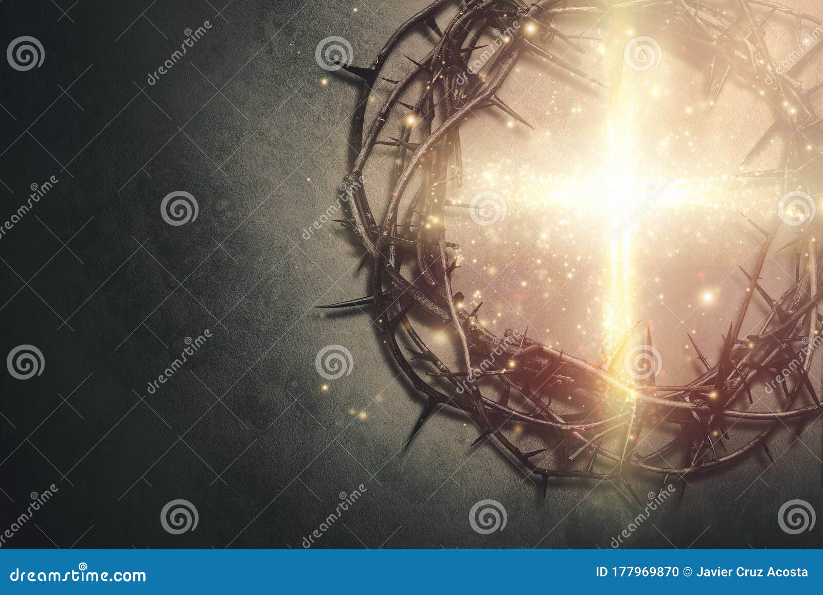 crown of  thorns with glowing cross
