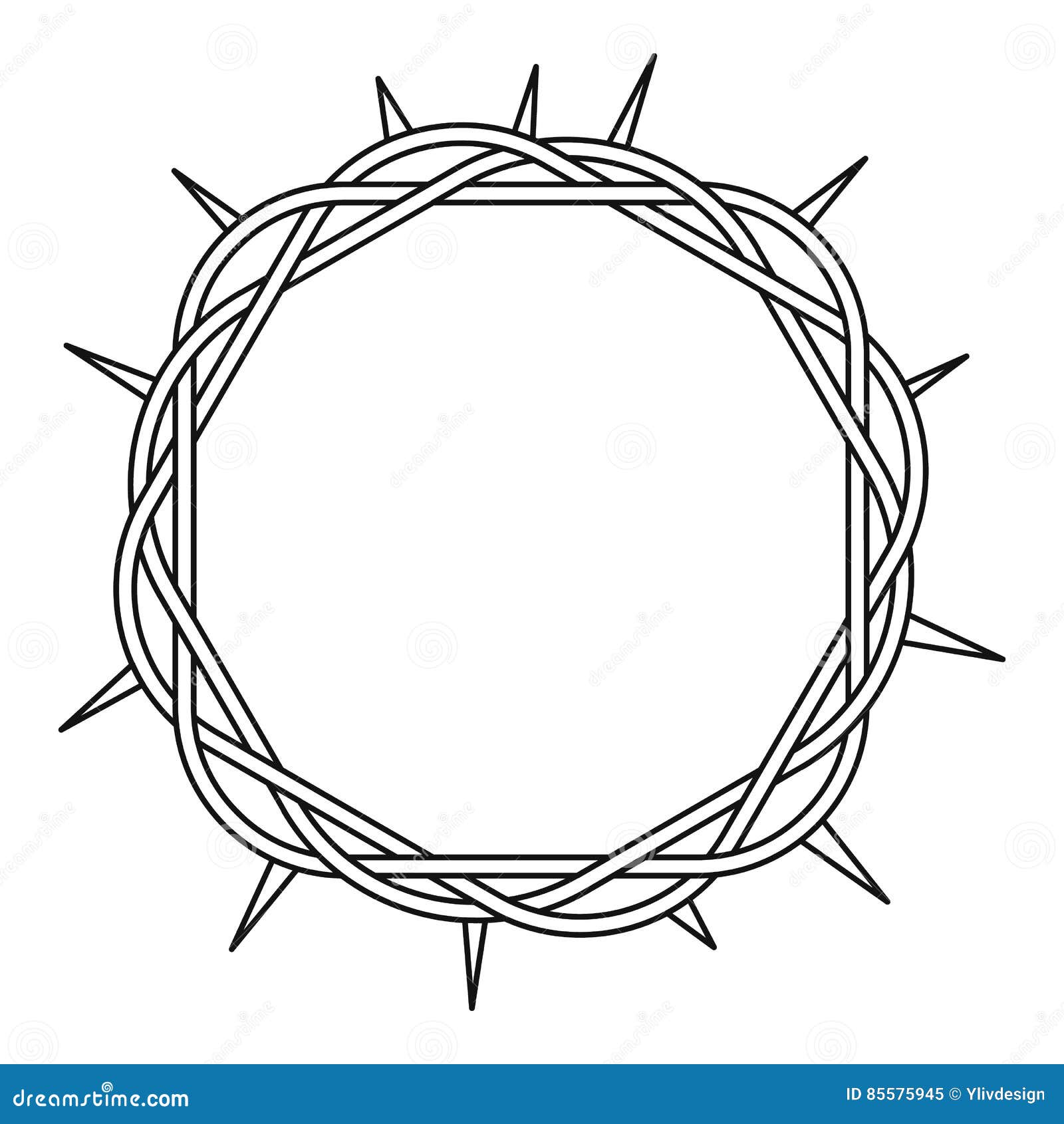 Crown of Thorns Icon , Outline Style Stock Vector - Illustration of ...