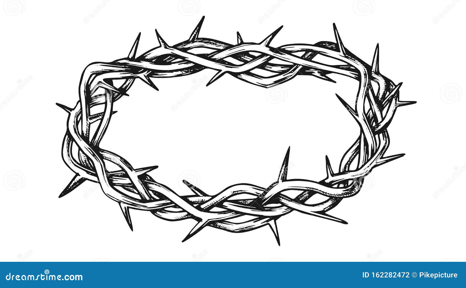 Crown of Thorns Jesus Christ Monochrome Vector Stock Vector ...