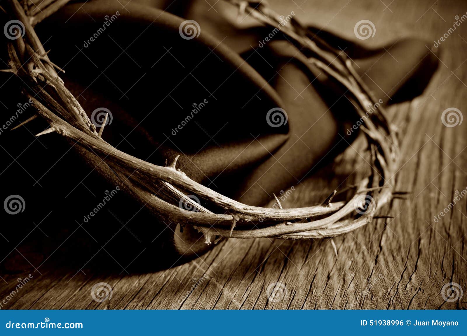 the crown of thorns of jesus christ, sepia toning