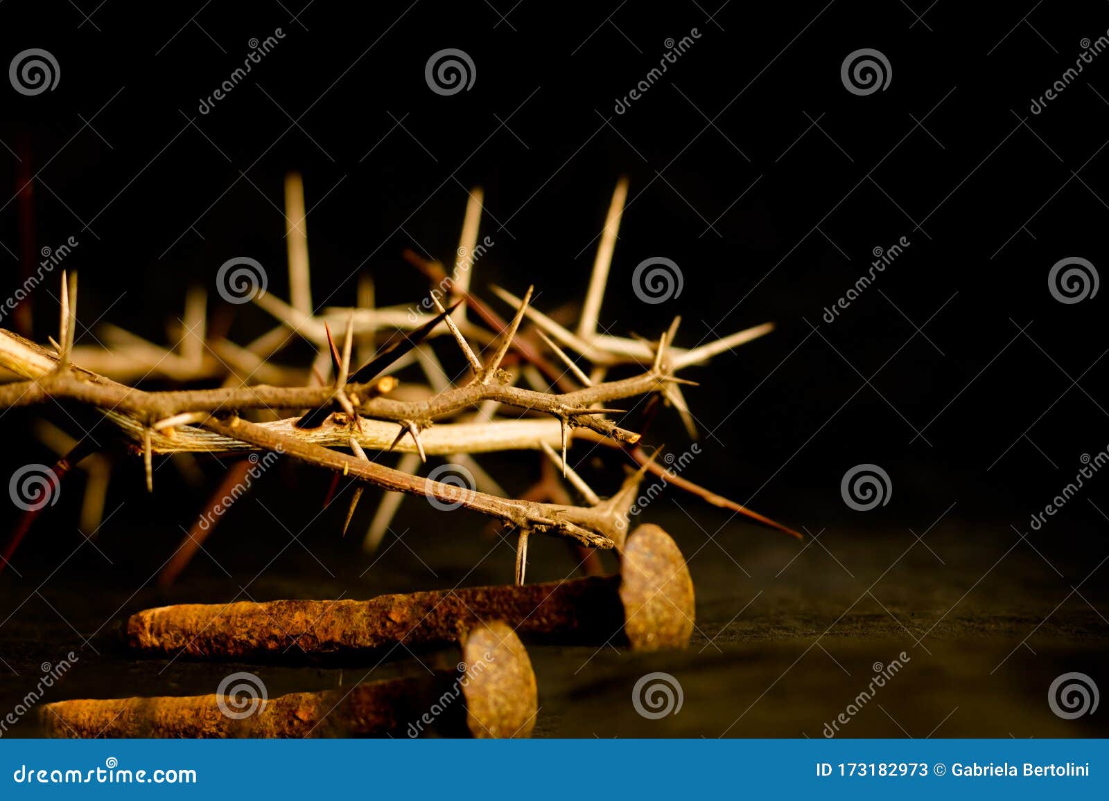 Premium Photo | Easter concept with cross, crown of thorns and nails  symbolizing the suffering of jesus christ