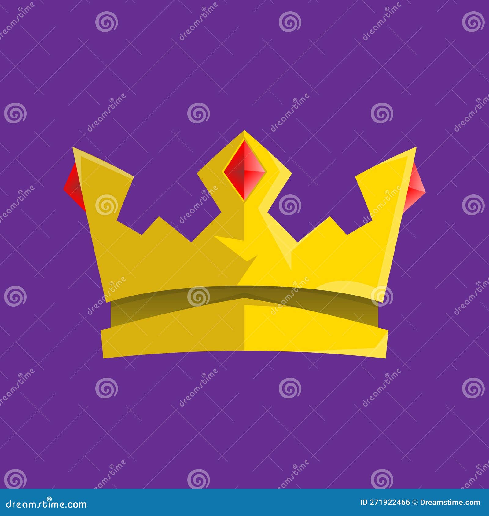 Crown Vector Illustration on Purple Background Stock Vector
