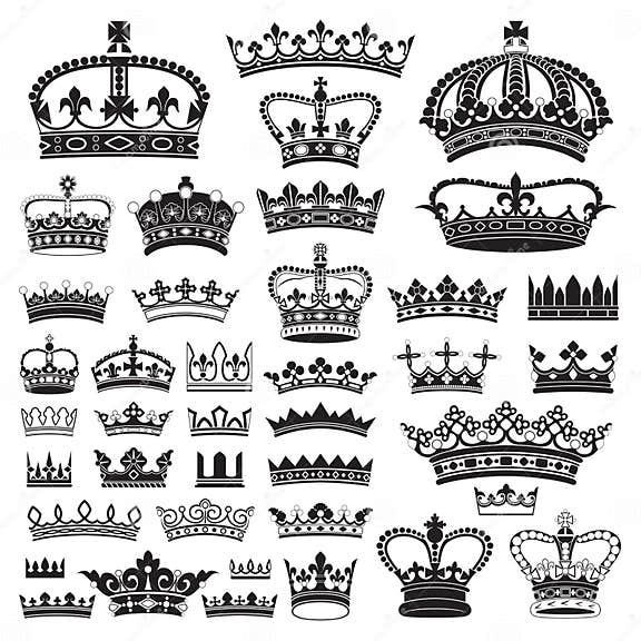 CROWNS Antique and Decorative Stock Vector - Illustration of corona ...