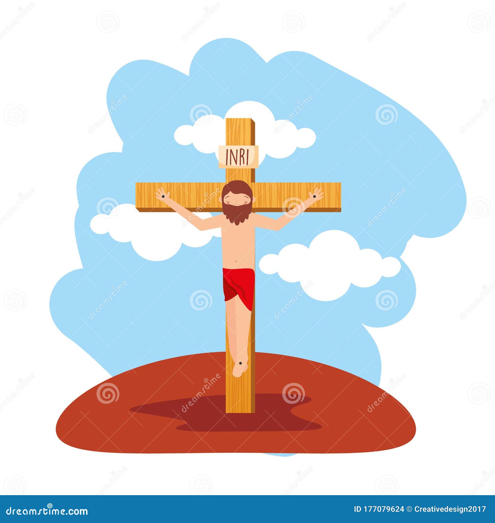 Crucified Jesus. vector stock vector. Illustration of golgota - 177079624