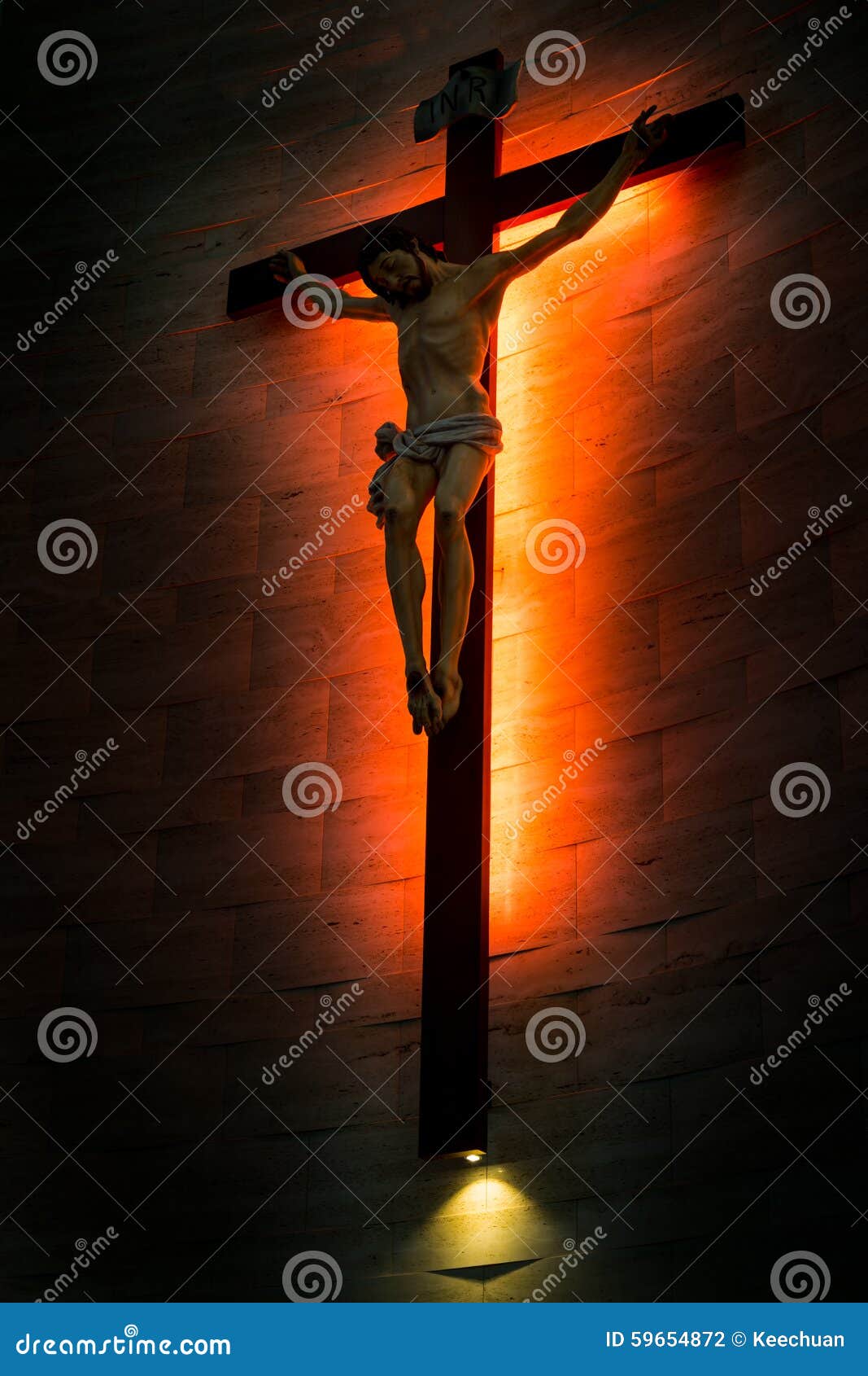 crucifix of the catholic christian faith in silhouette.