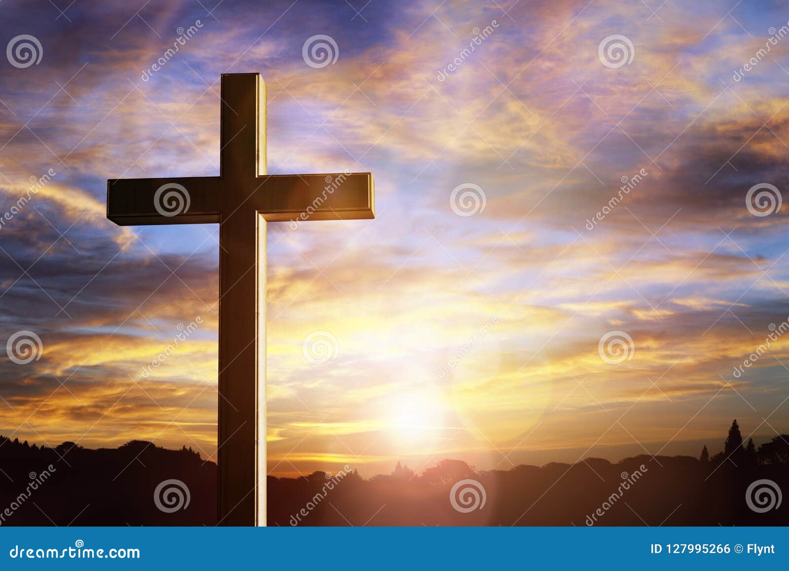 Cross at Sunset, Crucifixion of Jesus Christ Stock Photo - Image ...