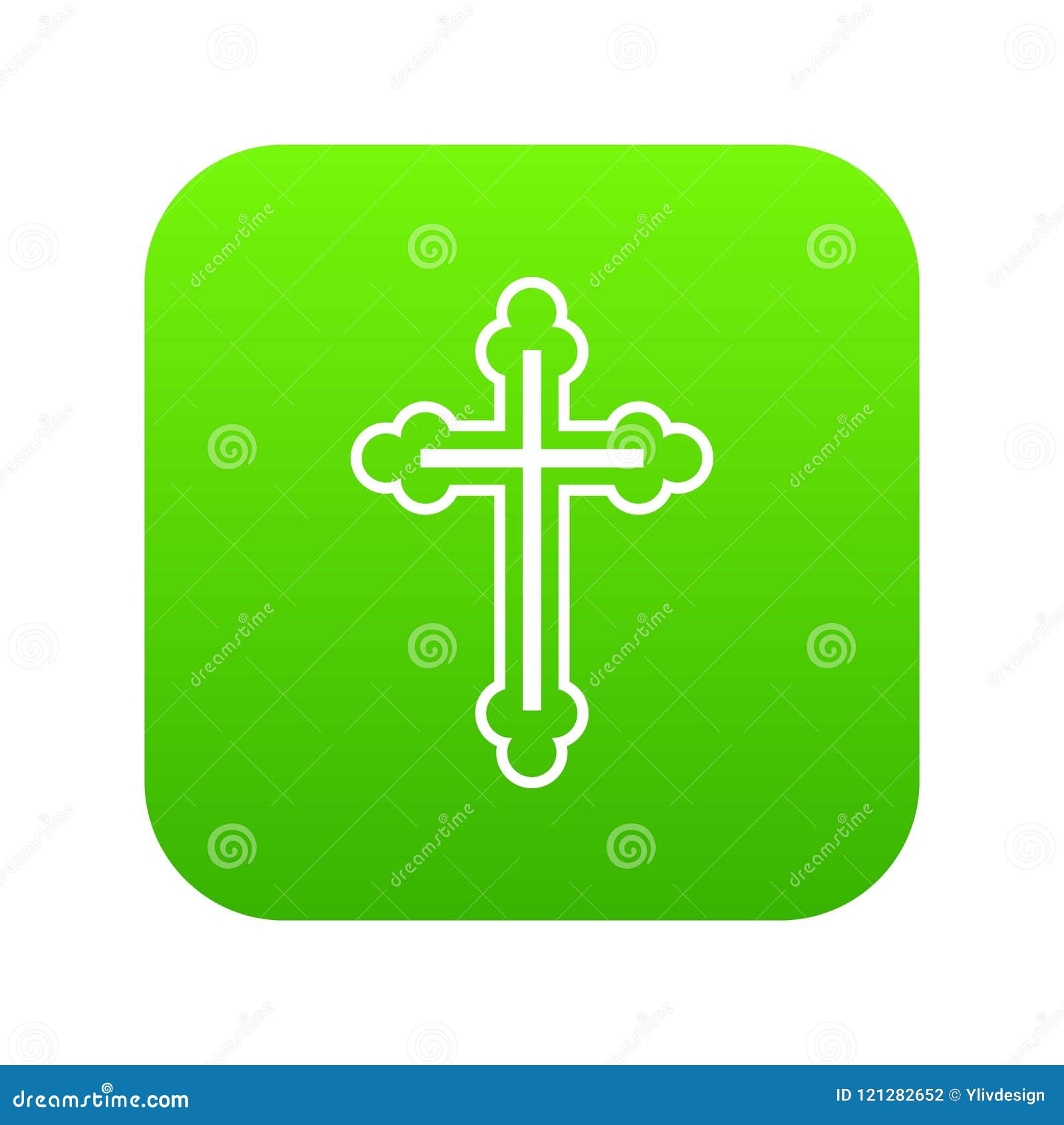 Crucifix Icon Digital Green Stock Vector - Illustration of decoration ...