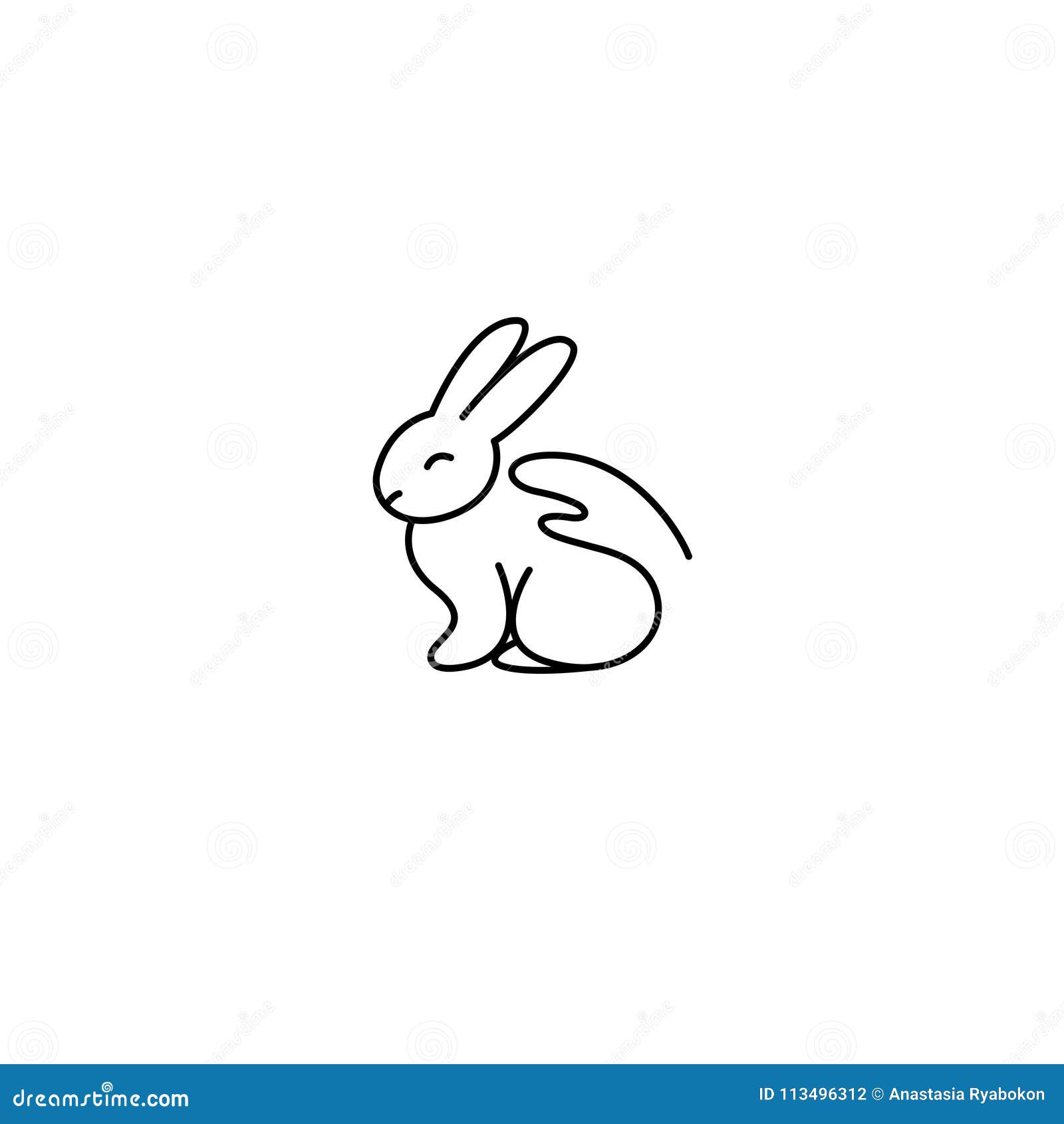 Download Cruelty Free Linear Icon Rabbit And Hand Stock Vector ...