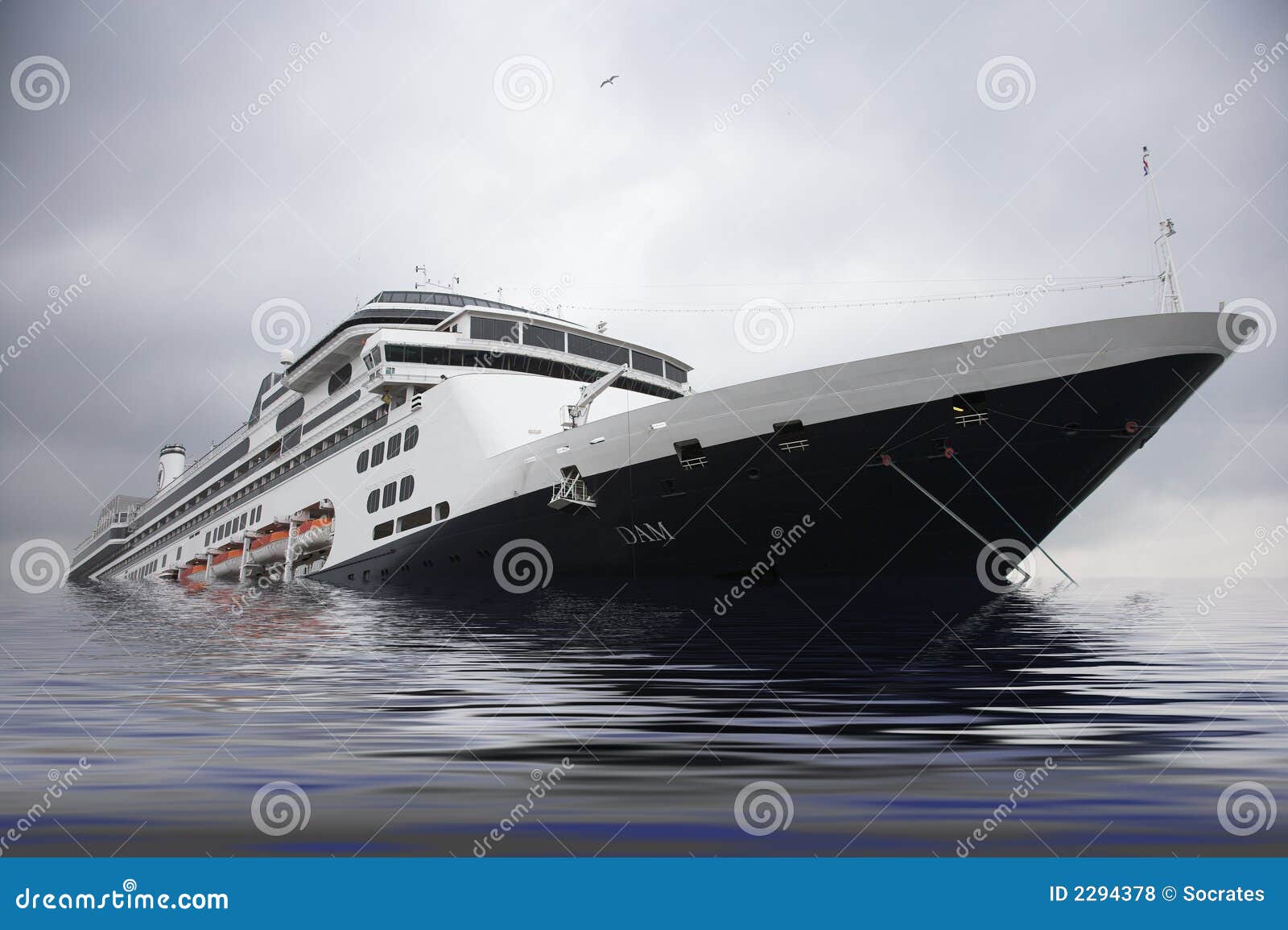 Cruise Liner Sinking In Sea Stock Photo Image Of Going