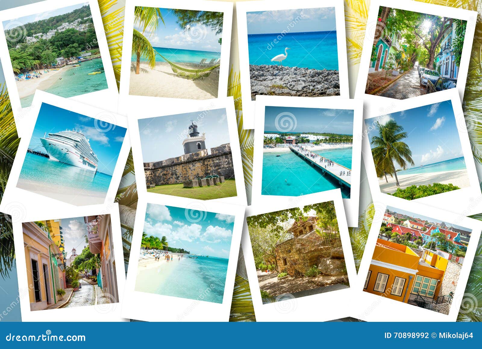 cruise memories on polaroid photos - summer caribbean vacations