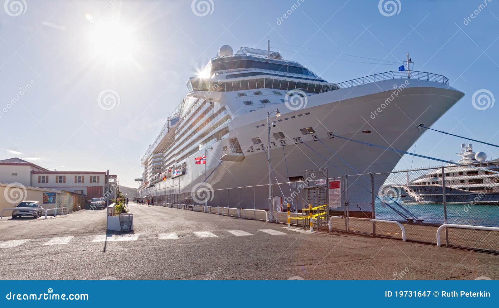 anchored cruise ship