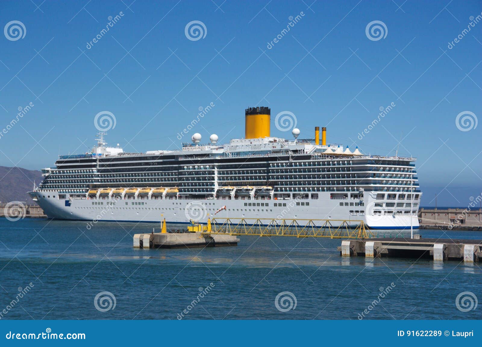 anchored cruise ship