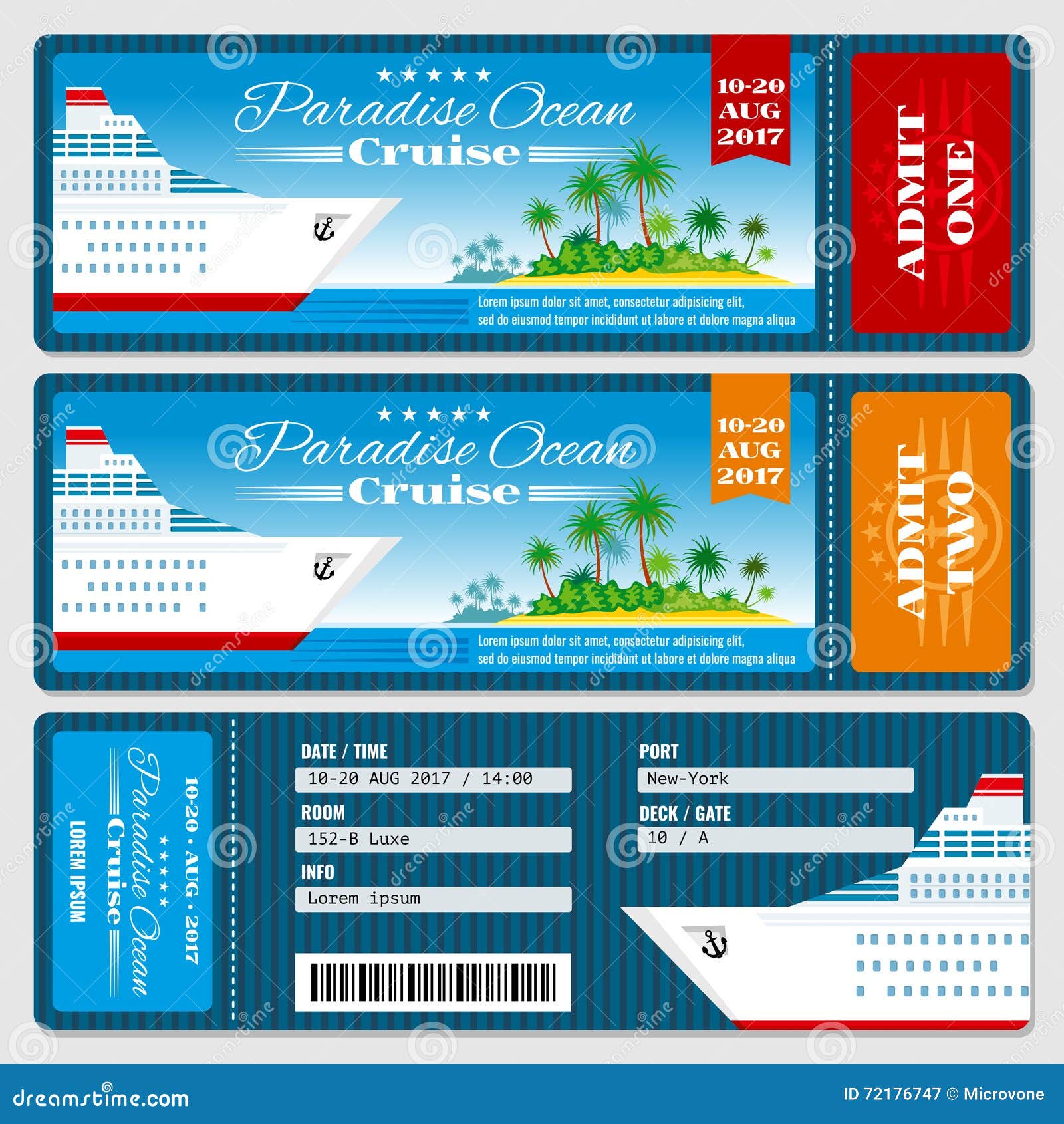 cruise ship boarding pass ticket. honeymoon wedding invitation  template