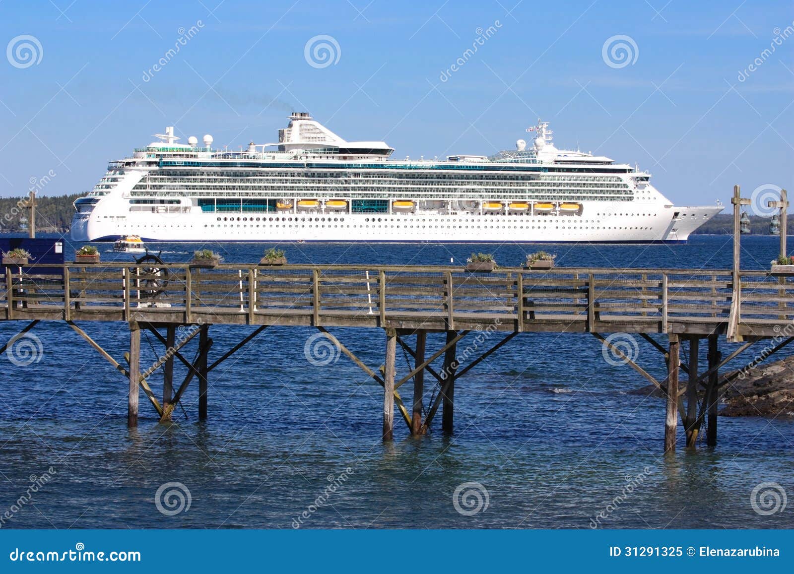 cruise ship docked in bar harbor