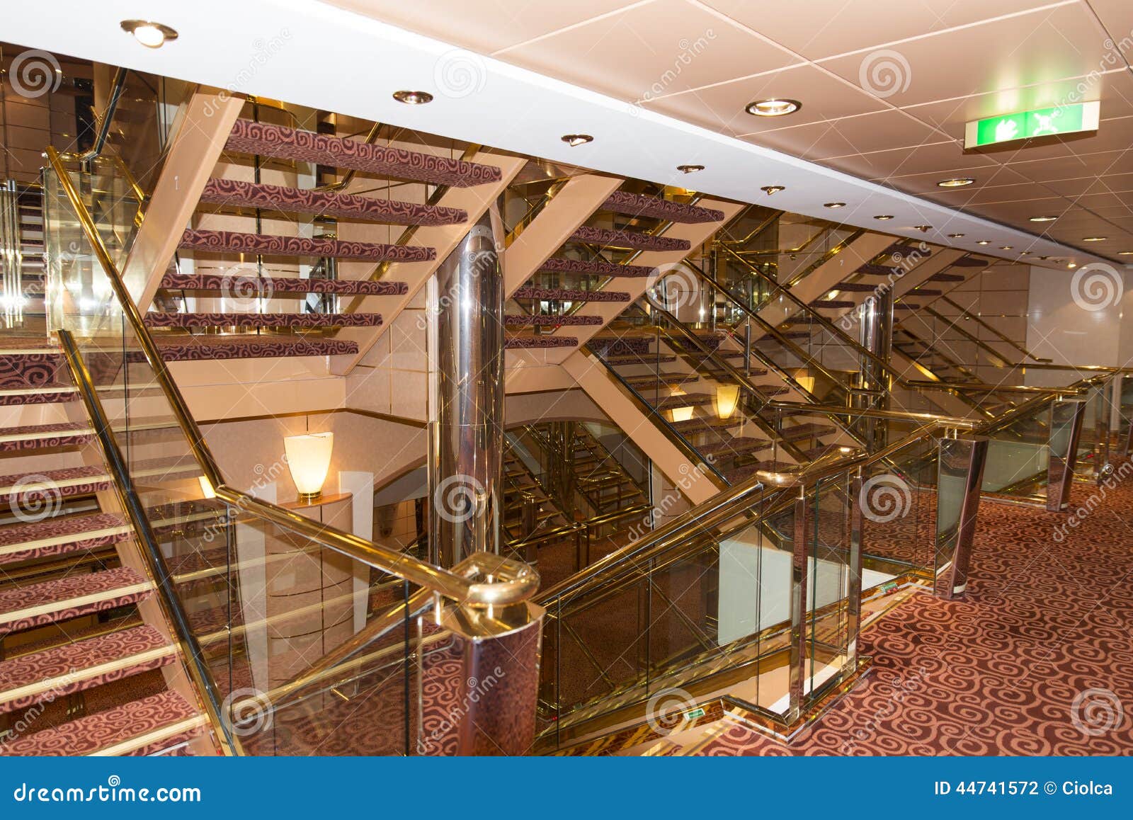 Cruise Ship Interior Staircase Stock Photo - Image: 44741572