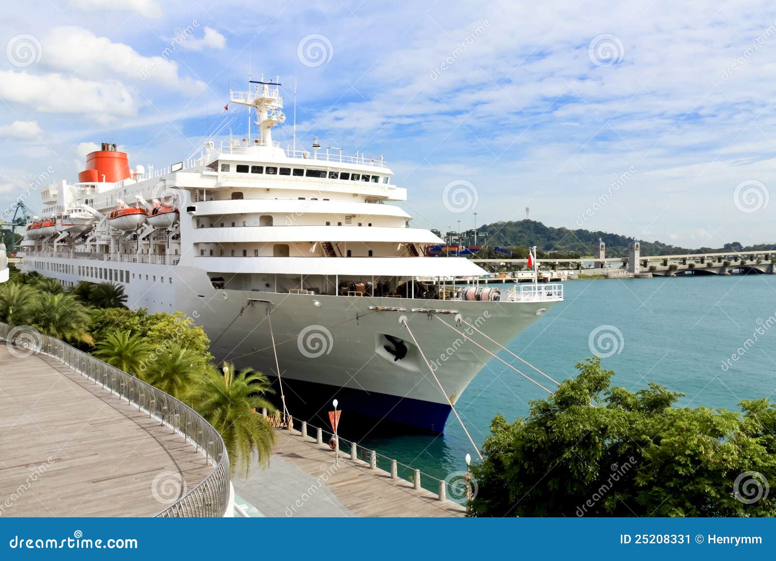 Cruise Ship in Port stock image. Image of harborfront 25208331