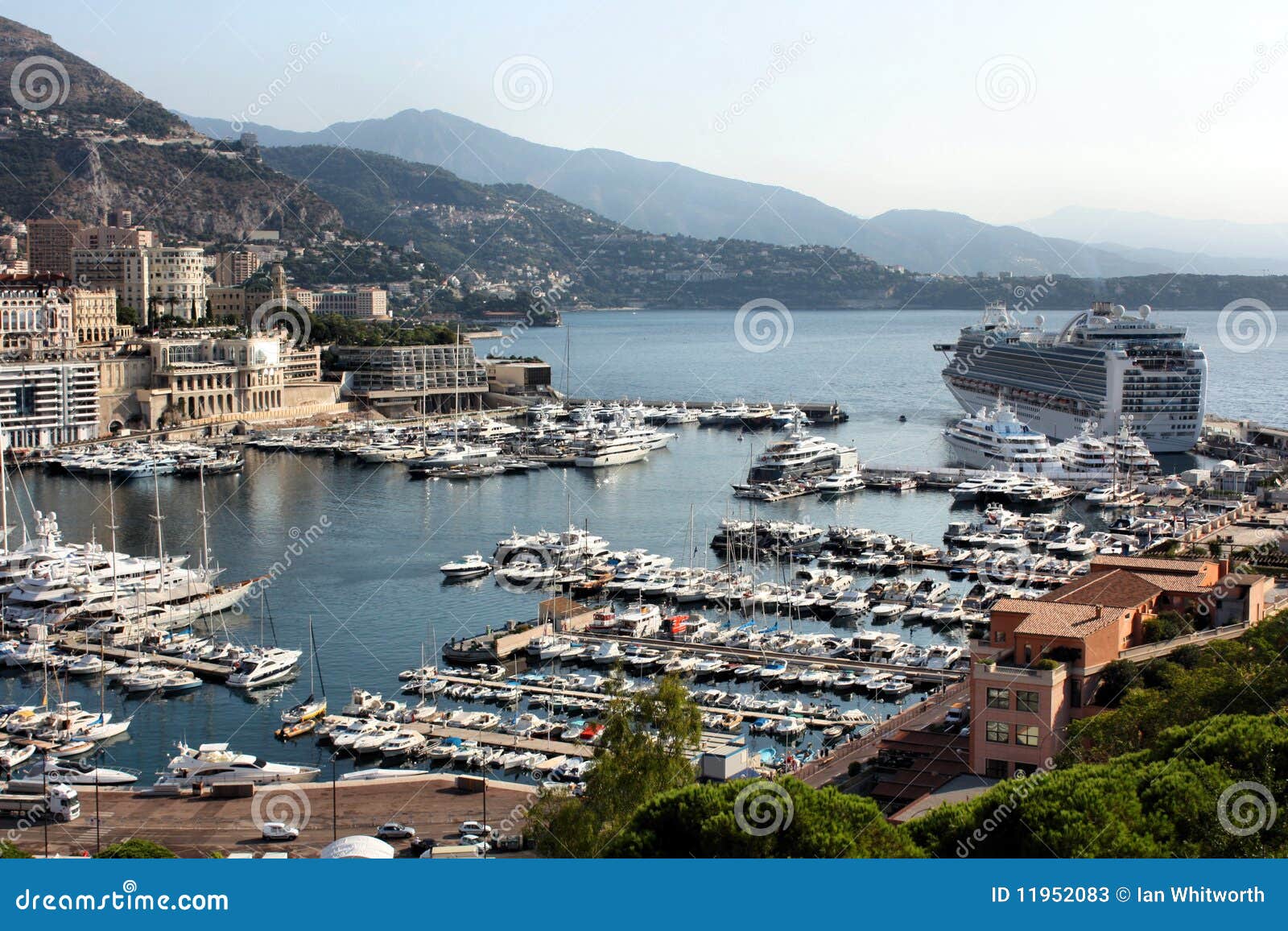 Cruise Ship in Port of Monte Carlo Stock Image Image of travel