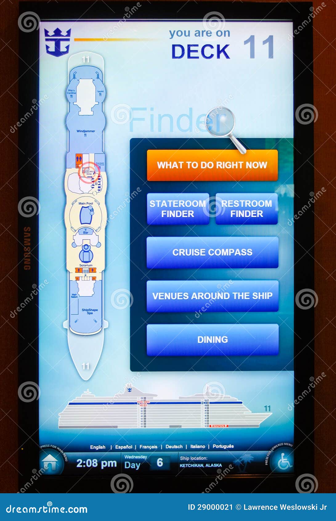 Cruise Ship Royal Caribbean Touch Screen Map