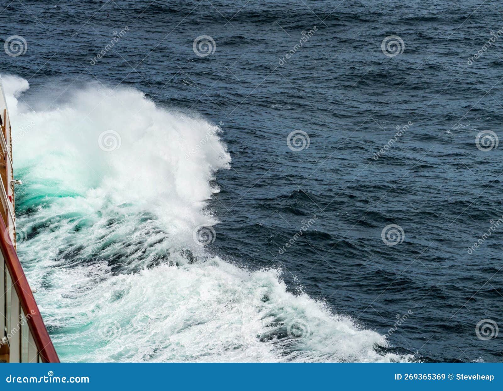 cruise ship in large swell