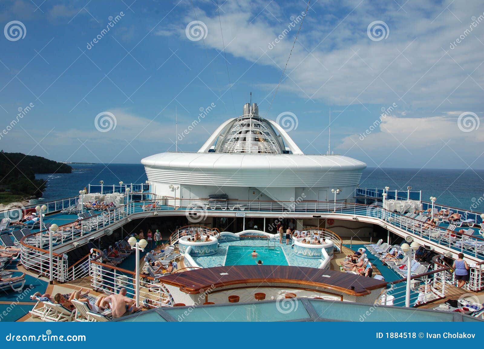 Cruise ship top deck stock photo. Image of scenic, sunshine 1884518