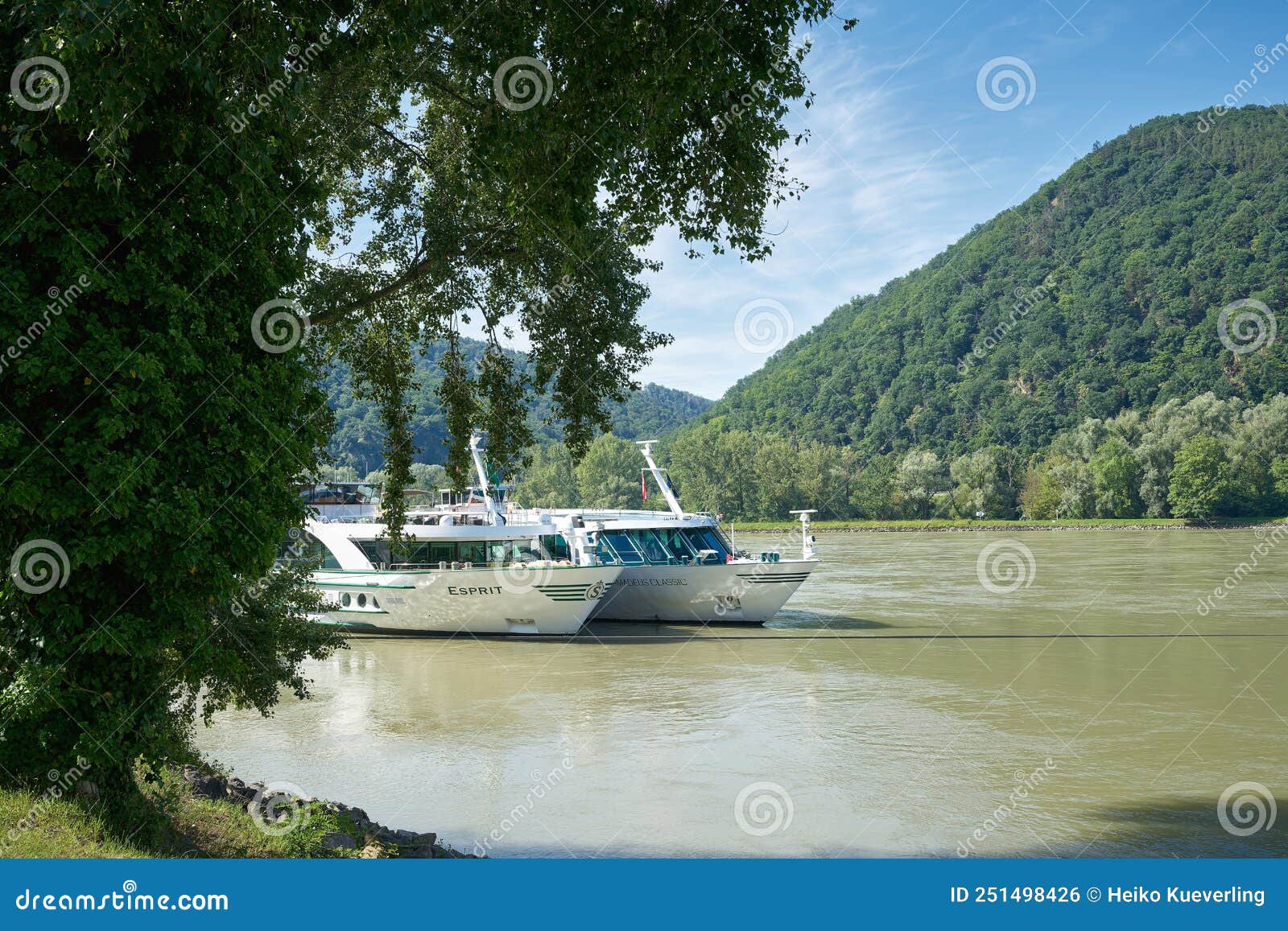 Cruise Ships on the Danube Near Duernstein in Austria Editorial Photo ...