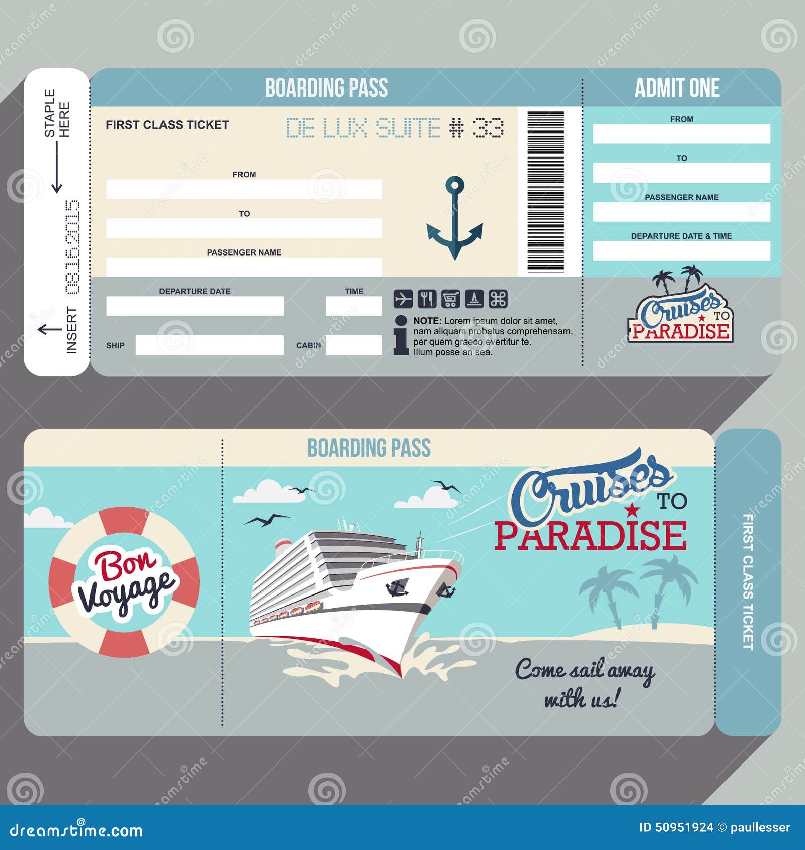 Free printable cruise boarding pass template Free printable cruise boarding pass template