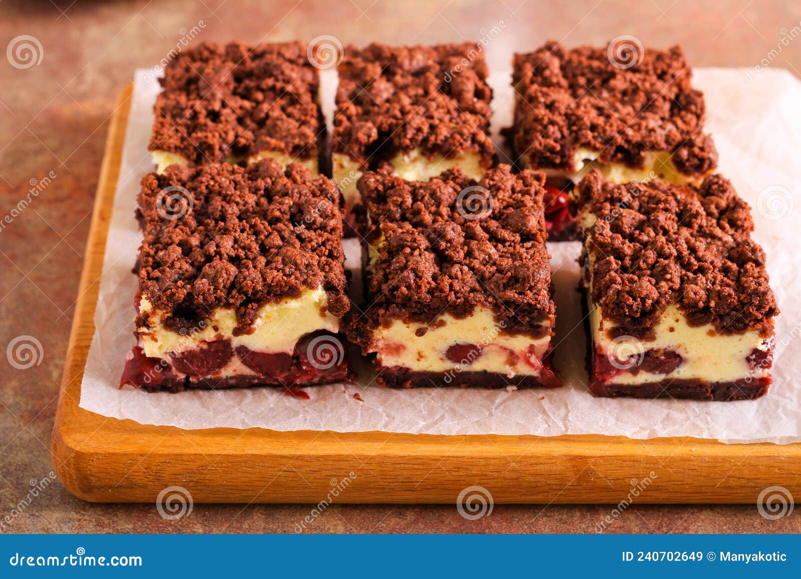 Crumble Cherry Cheesecake Slices Stock Image Image of cherry
