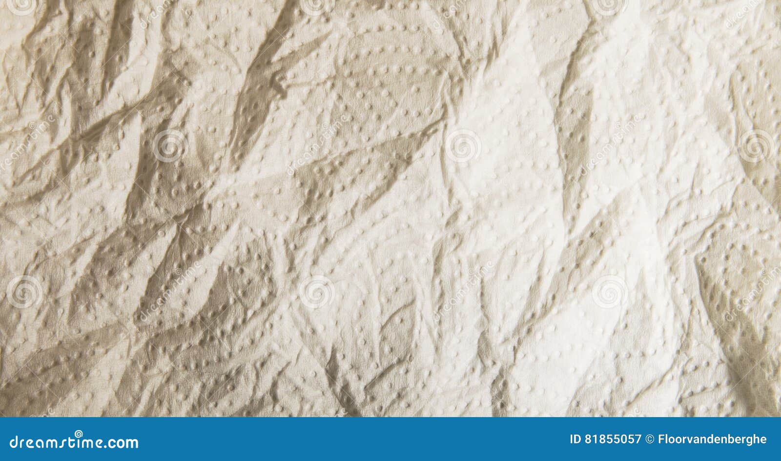 Crumbled Soft Kitchen Paper Texture with Dotted Pattern Stock Image