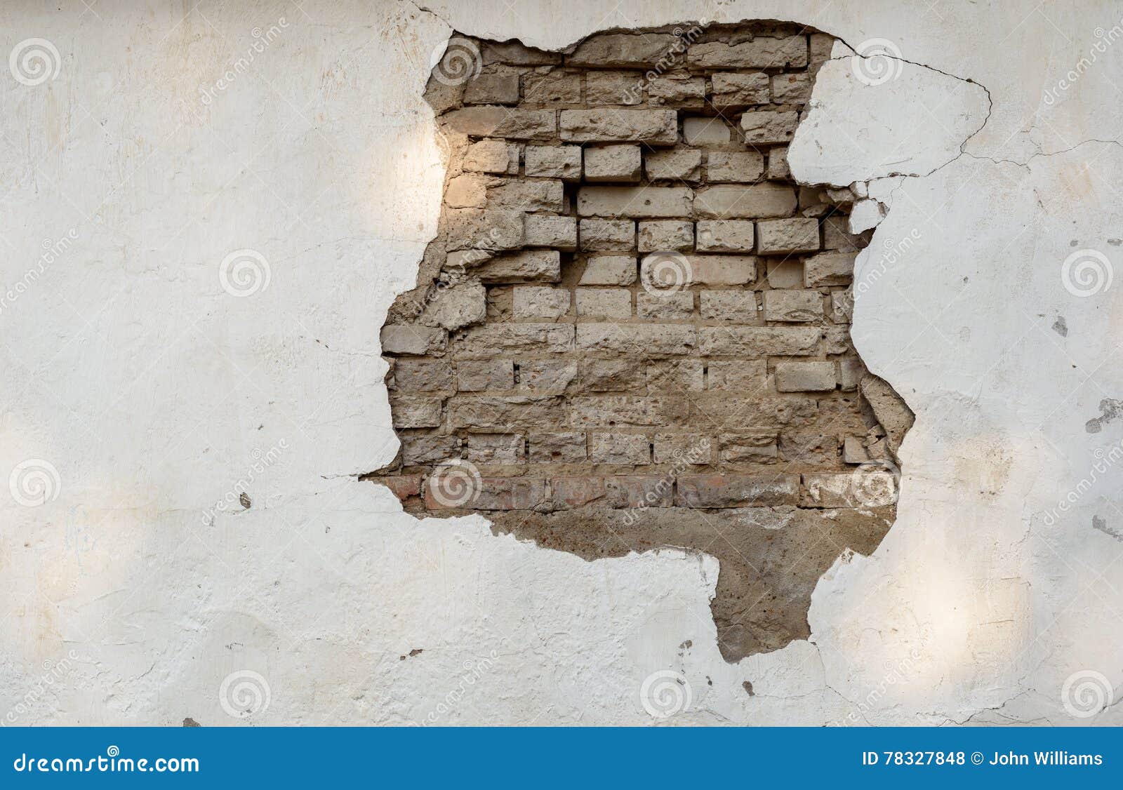 Crumbling Paintwork and Wall with Exposed Bricks Stock Photo Image of