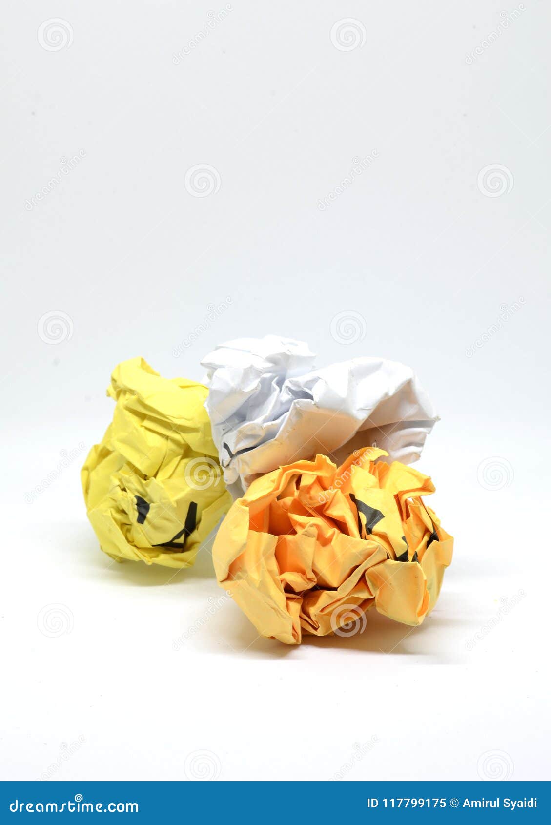 crumple paper on white background ideal for frustation and rejection concept