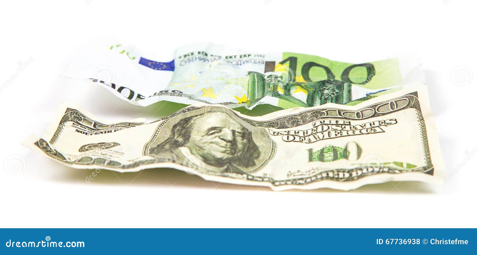 Crumpled Banknotes Dollar Vs Euro Stock Photos Free & RoyaltyFree