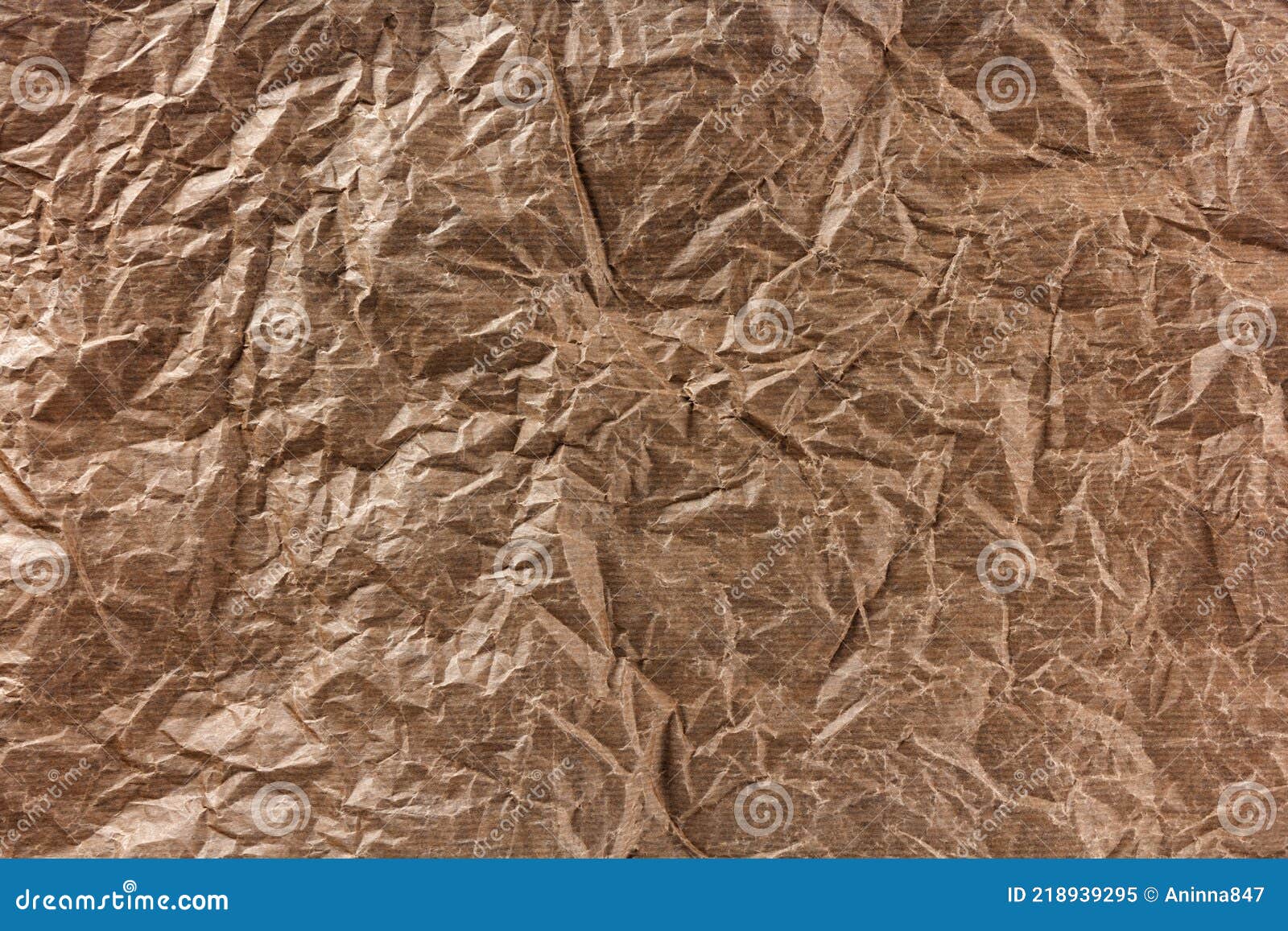 Crumpled Brown Wrapping Paper Texture Stock Image - Image of aged, kraft:  218939295