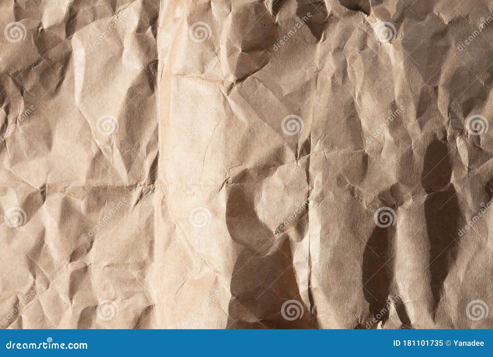 Crumpled Kraft Paper Brown Background Texture Stock Image Image of