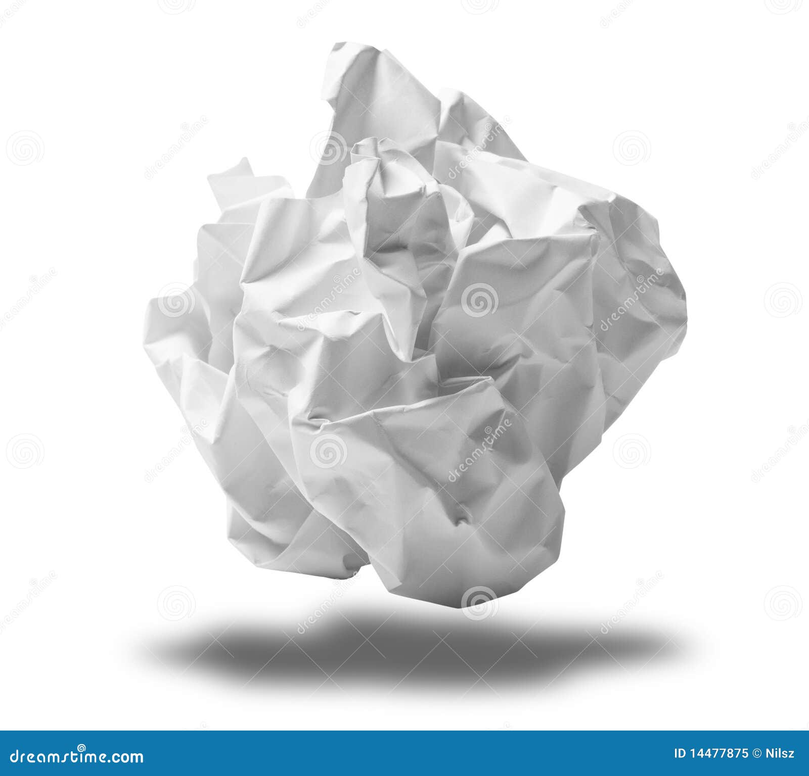 Crumpled paper ball stock image. Image of trash, rough 14477875