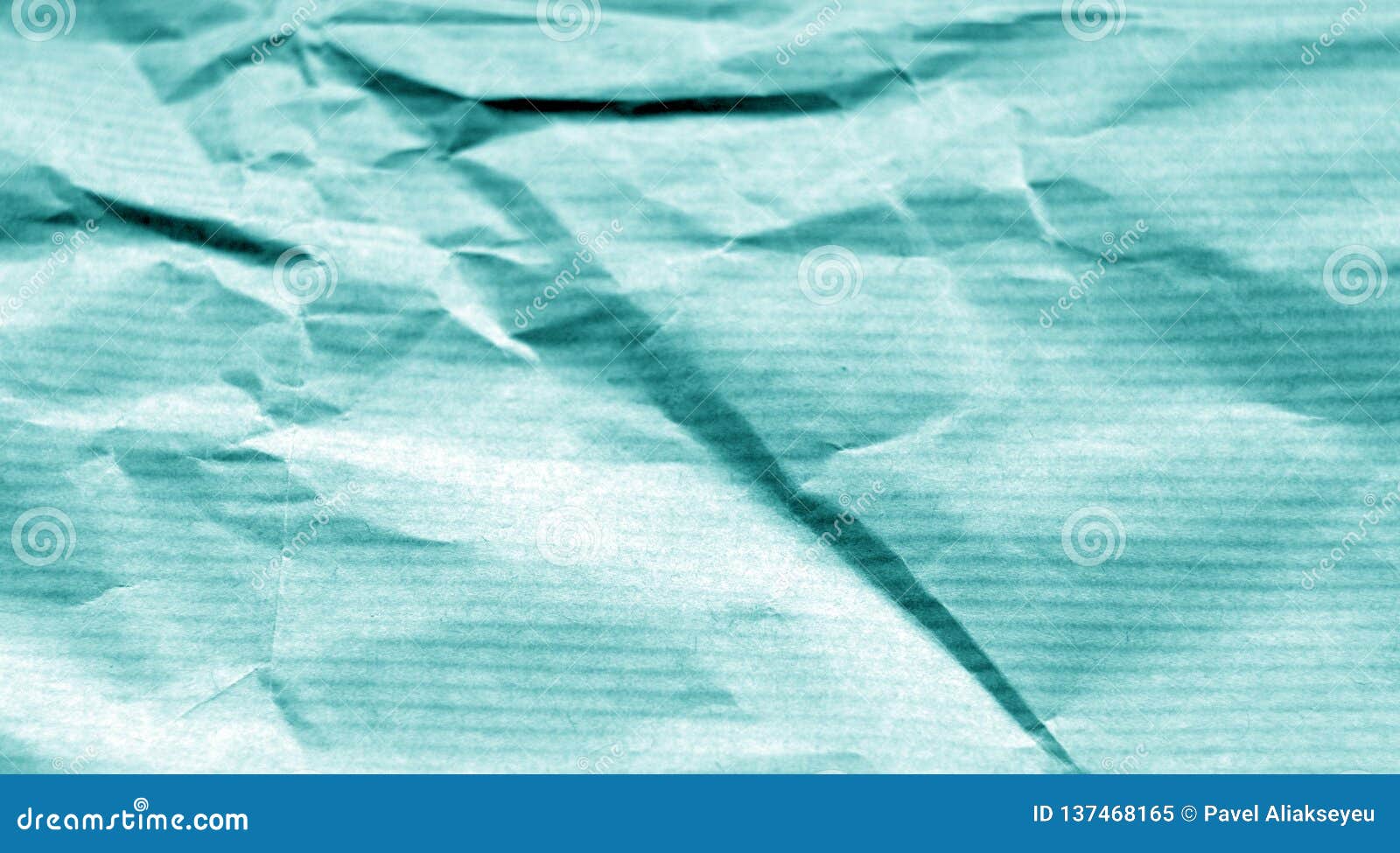 Crumpled Sheet Of Paper With Blur Effect In Cyan Tone Stock Image Image of parchment, grungy