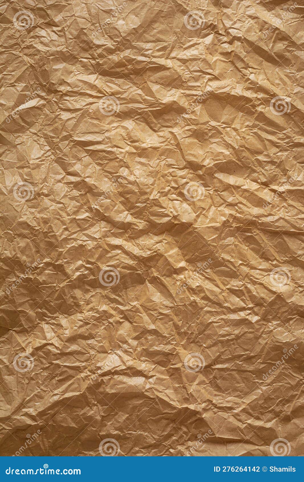 Crumpled Thin Brown Paper Background Texture Stock Photo Image