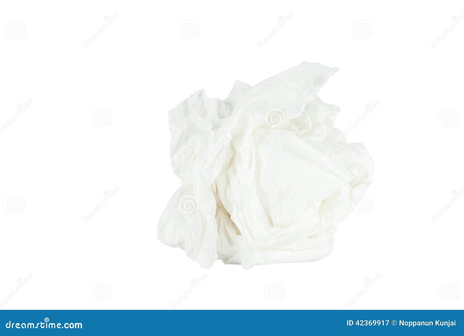 Crumpled Tissue Paper Isolated White Background. Stock Image Image of