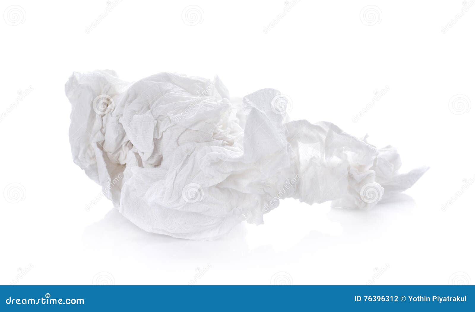 Crumpled Tissue Paper on White Background. Stock Photo Image of