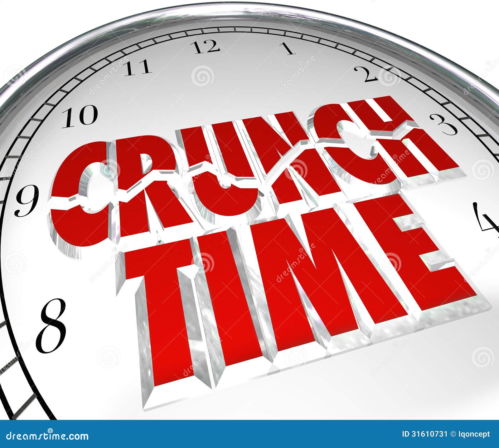 crunch time clock hurry rush deadline final moment