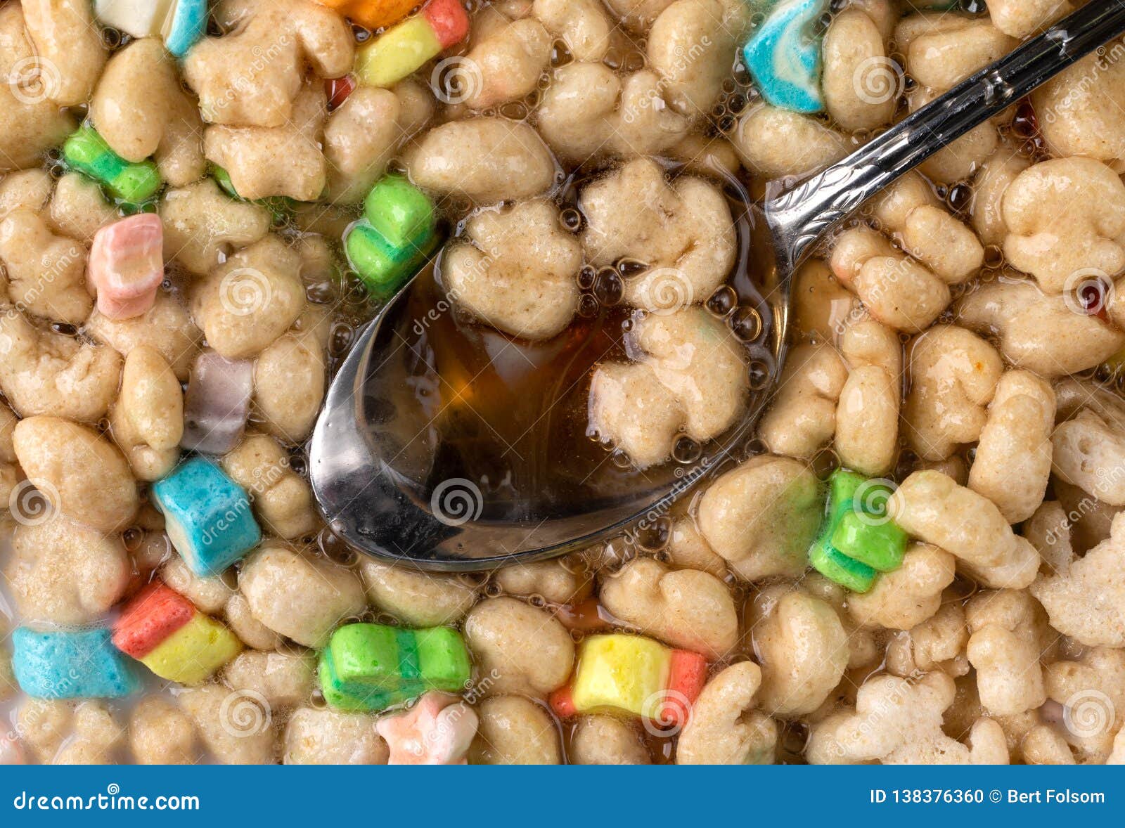 Crunchy Breakfast Cereal with Milk and Syrup Stock Photo Image of
