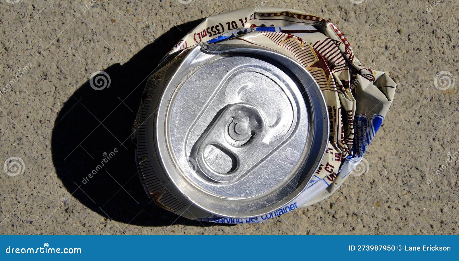 Crushed Can Aluminum with Tab Garbage Discarded Stock Photo Image of