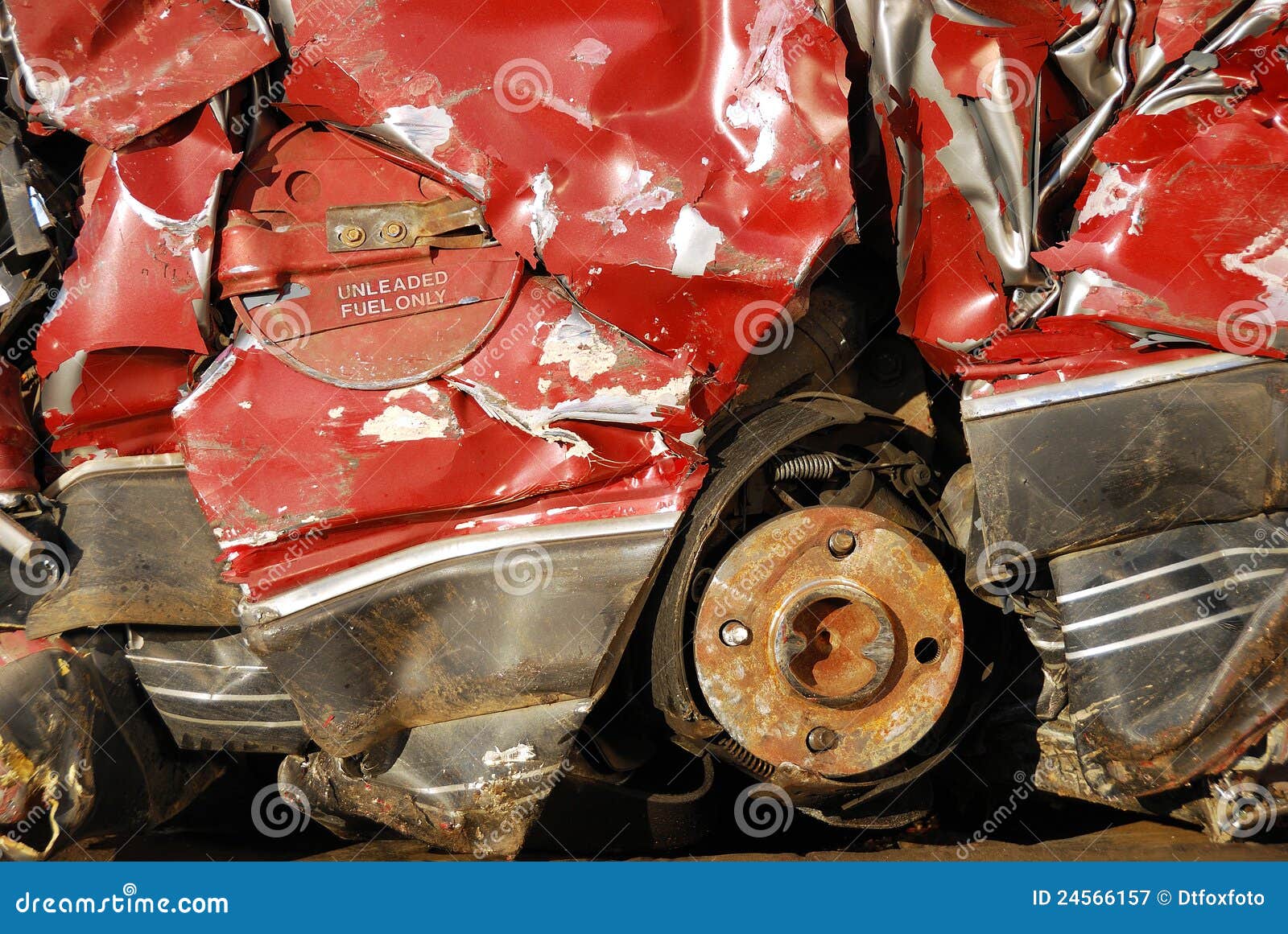 Crushed Car stock image. Image of scrap, recycle, accident 24566157