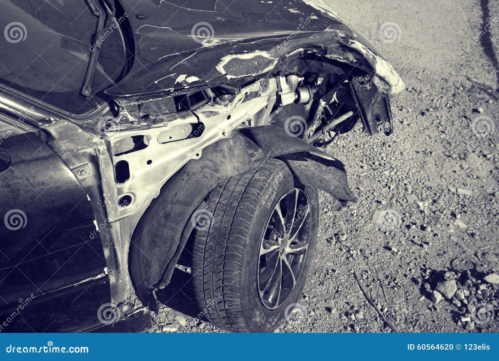 Crushed Car stock photo. Image of crush, insurance, bender 60564620