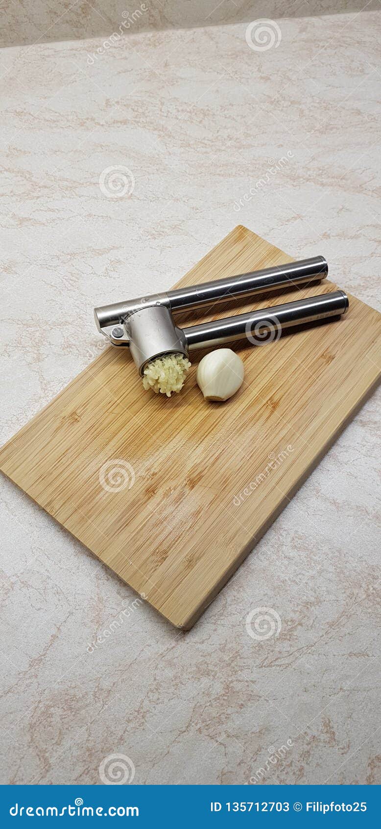 Crushed garlic stock image. Image of bulbs, press, bulb 135712703