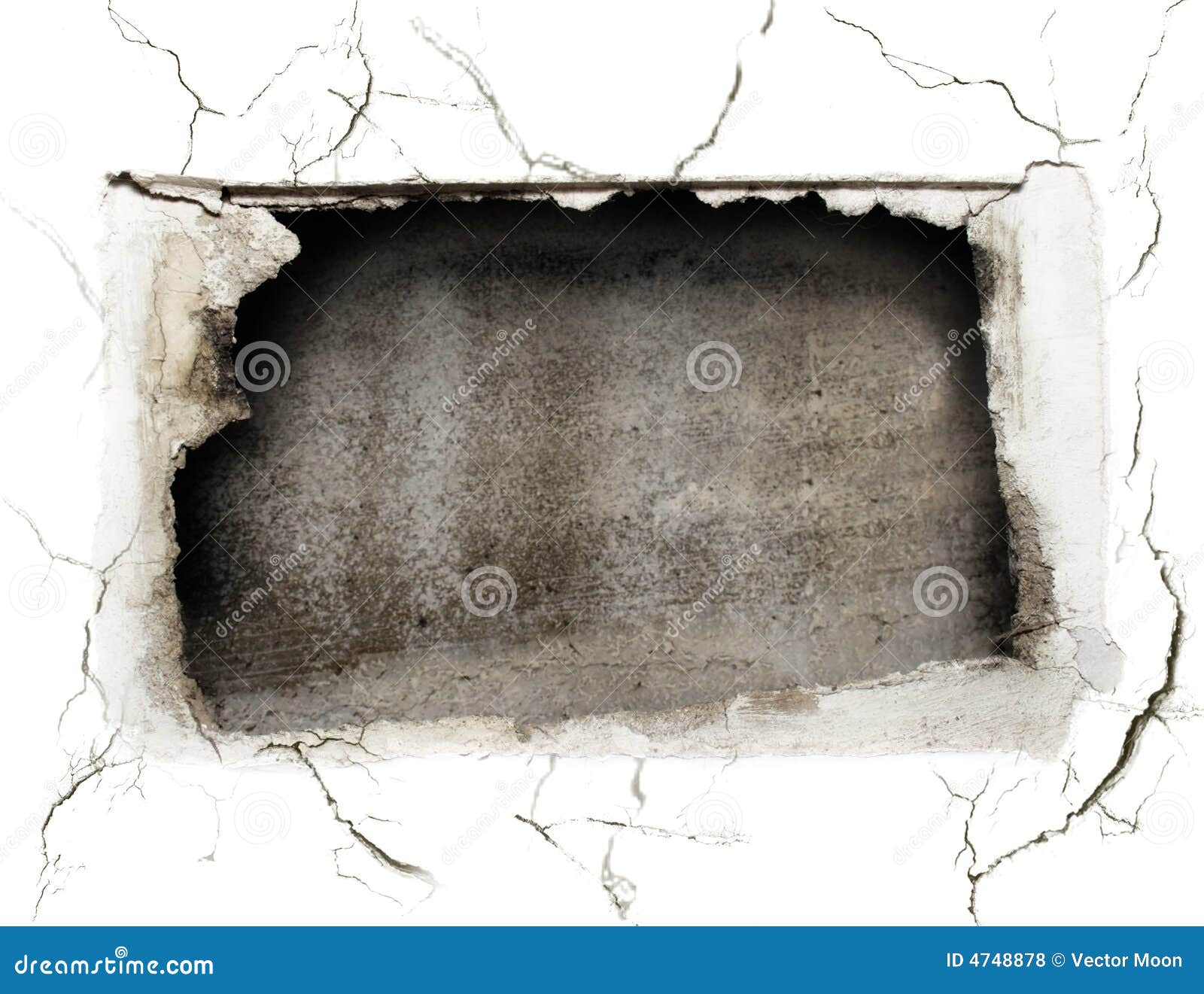 Crushed hole at the wall stock photo. Image of rough, cracked - 4748878