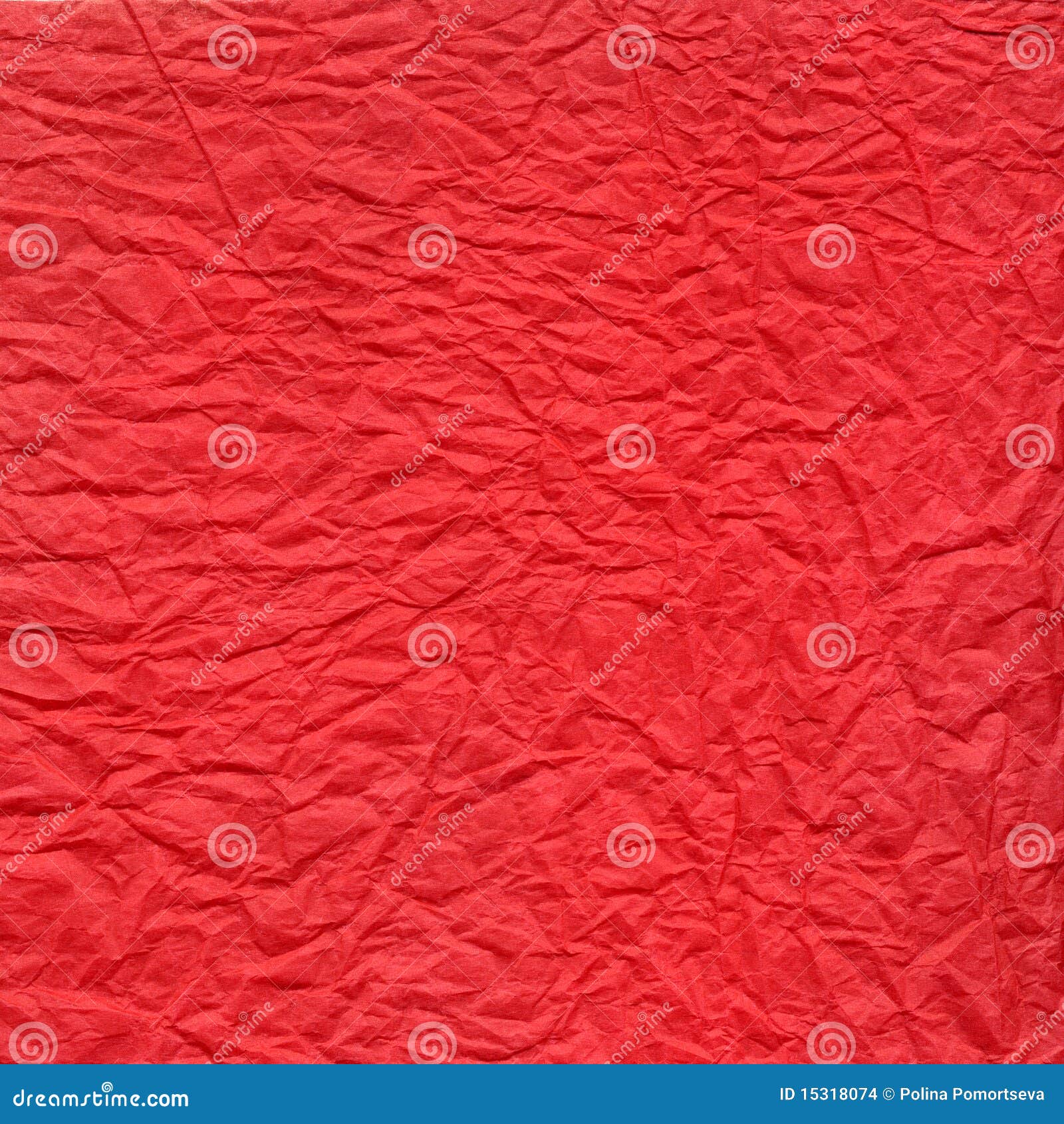 Crumpled Red Paper Texture Background Stock Photo, Picture and